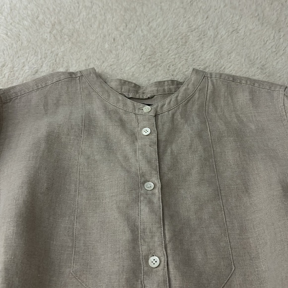 Baird McNutt x J Crew Popover Flax Irish Linen Top Size 8 - Picture 8 of 11